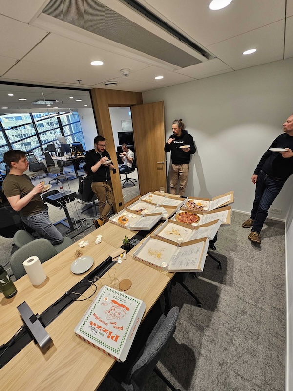 Pizza lunch in office